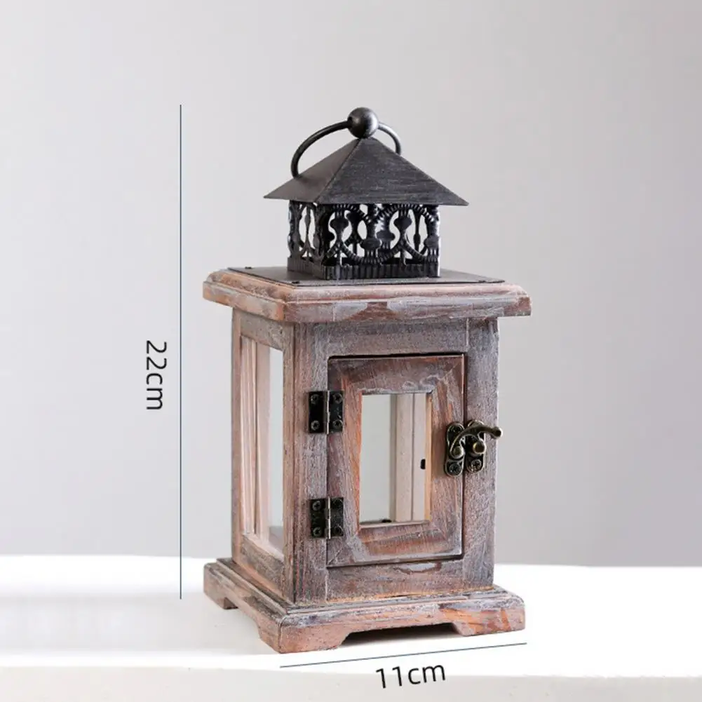 

Wooden Candlestick Vintage Tealight Candle Holder Anti-rust Elegant Ornamental Hanging Decor for Home Garden