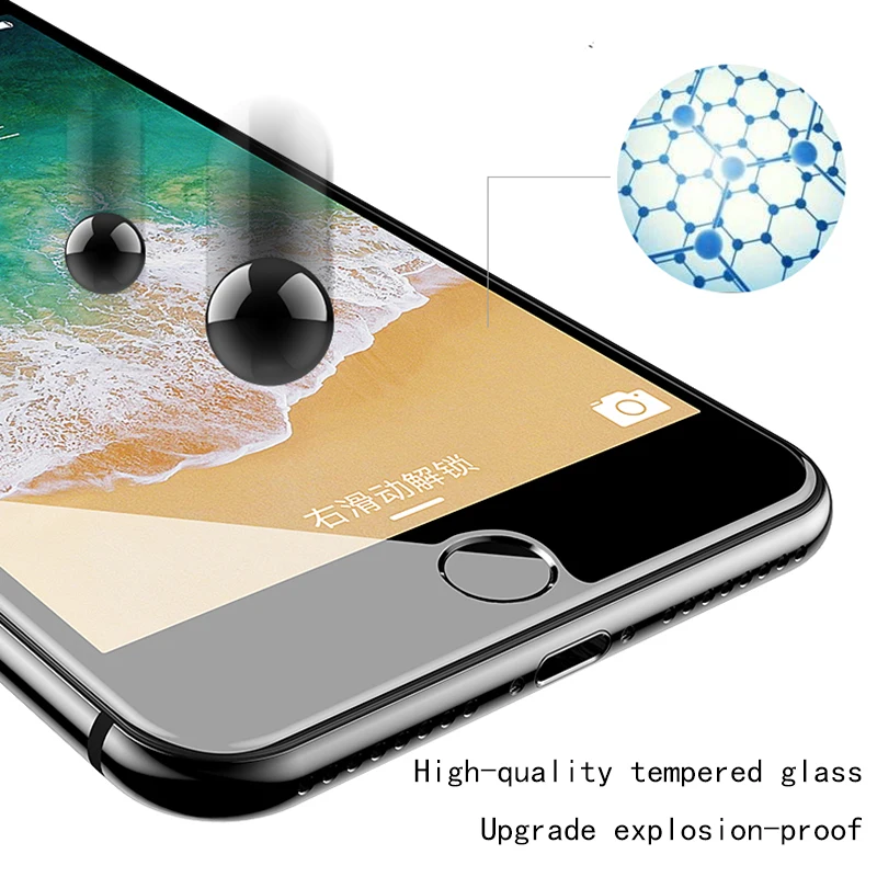 

1pcs Full Cover Protective Glass On The For iPhone SE 11 Pro Max X Xs Tempered Screen Protector on iPhone 8 7 6 6s Plus XR Glass