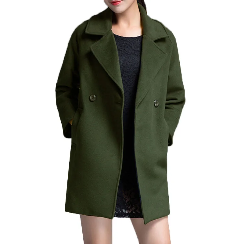 7XL шерстяное пальто большого размера Женская Базовая ветровка Осень Зима