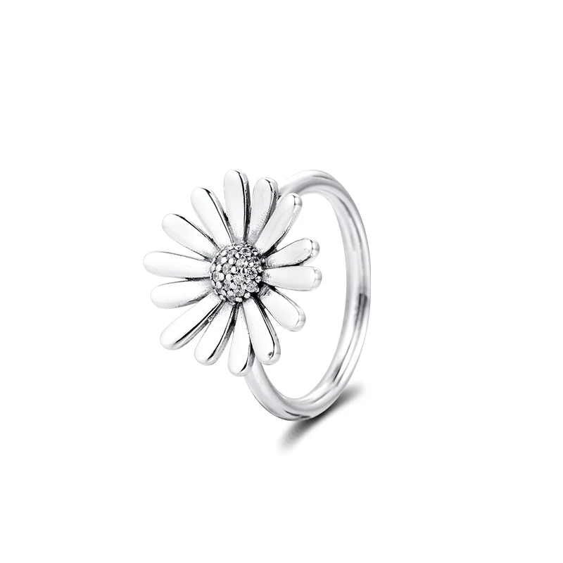 

Pave Daisy Flower Statement Ring Silver Woman Rings For Jewelry Making 925 Original Silver Jewelry Make Up Woman Gift Ring