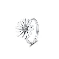pave daisy flower statement ring silver woman rings for jewelry making 925 original silver jewelry make up woman gift ring