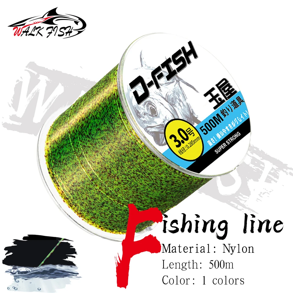 

WALK FISH 500m Fluorocarbon Invisible Spoted Line Fly Fishing Line Bionic Monofilament Fish Line Speckle carp Nylon Thread