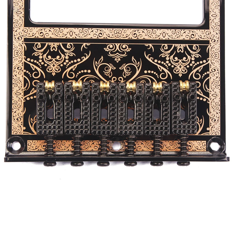 

Chrome 6 String Saddle Bridge for Electric Guitar Flower Pattern B-27