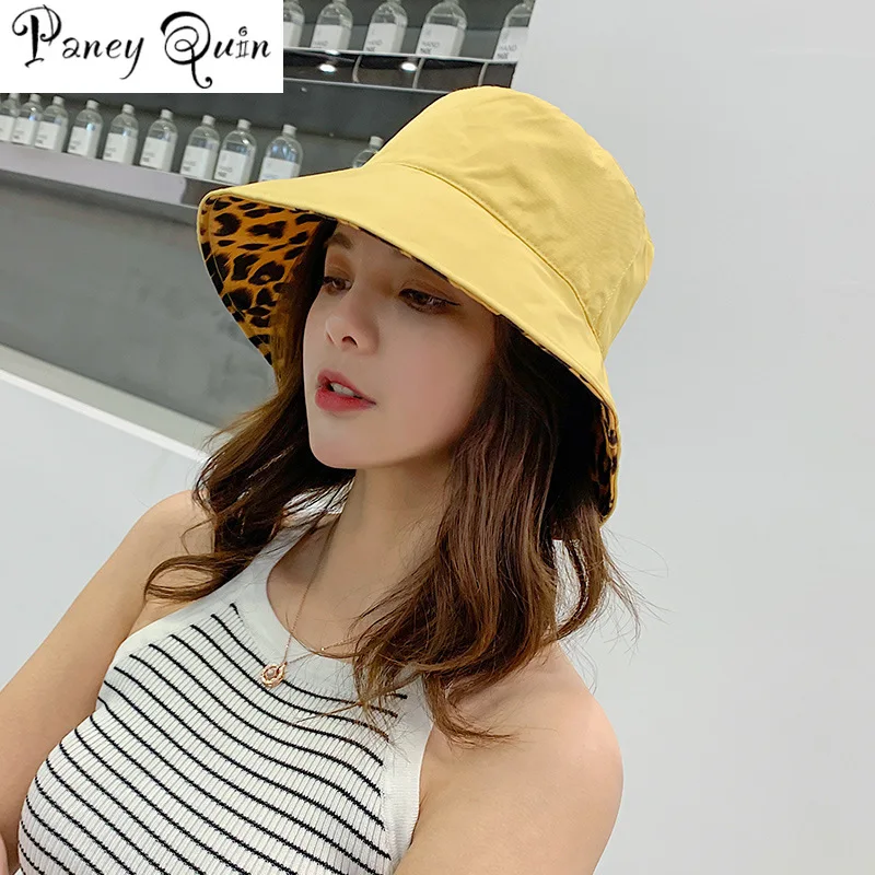 Модная Всесезонная Рыбацкая шляпа с леопардовым принтом японская Двусторонняя