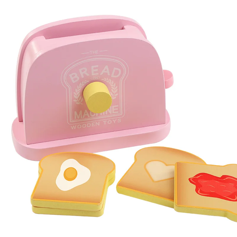 Wooden Pretend Play Sets Simulation Toasters Bread Maker coffee machine Blender Baking Kit Game mixer Kitchen role Kids toy