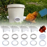 chicken feeder ports diy food feed poultry gravity feeders kit for buckets barrels bins troughs