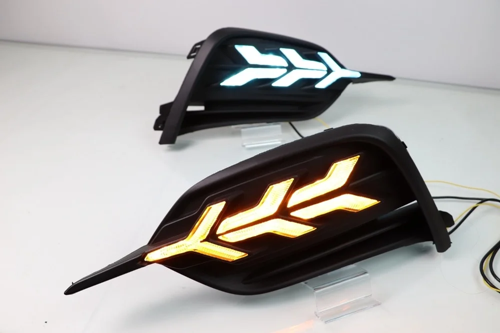 

Eosuns Led Drl Daytime Running Light for Geery Ge 2018 with Dynamic Moving Yellow Turn Signal