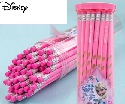 

Disney Children's Hole Pencil Kindergarten HB Wooden Pencil Triangle Pole Correction Grip Posture School Supplies Pencils