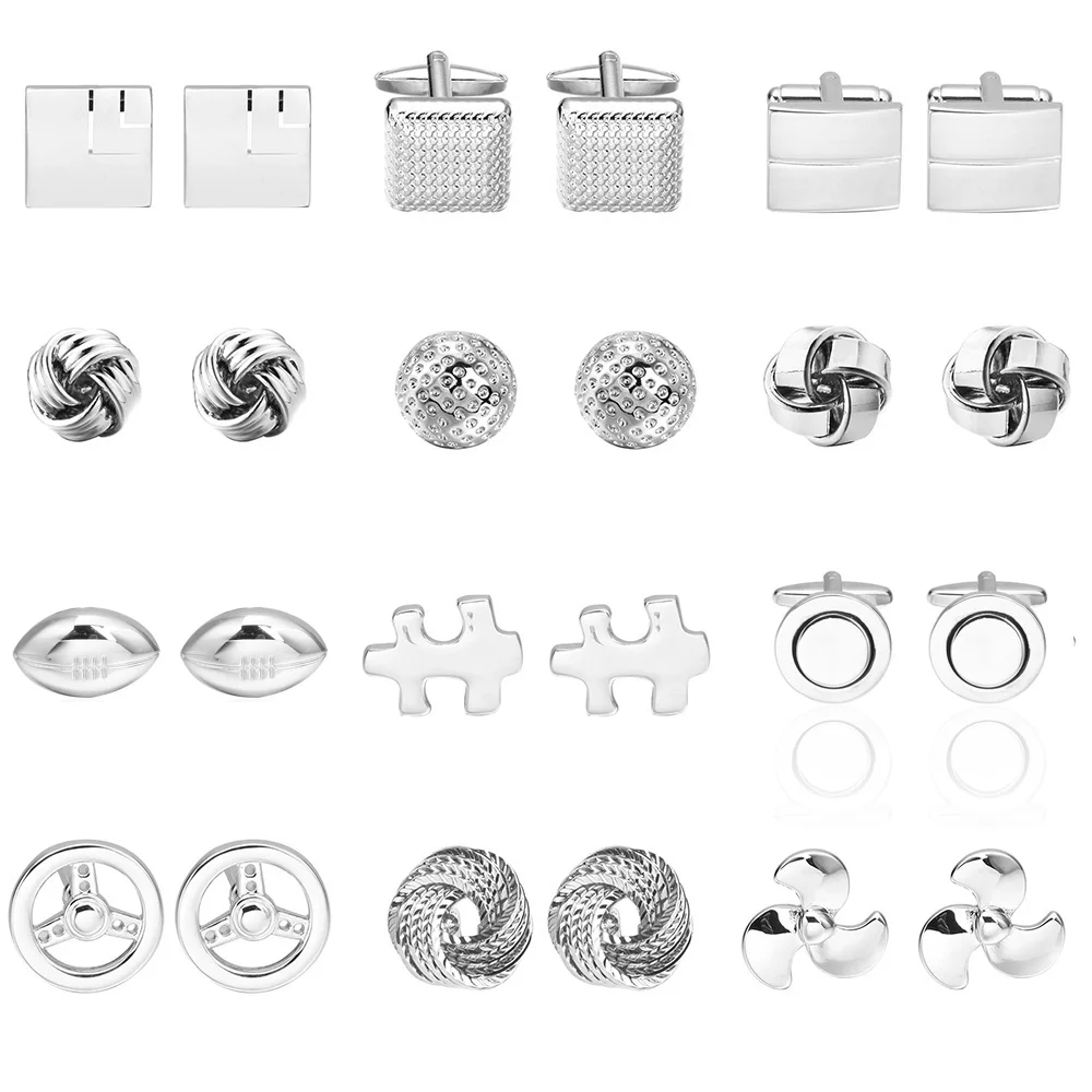 Запонки Memolissa простые в 18 стилях с узелком/рулевым