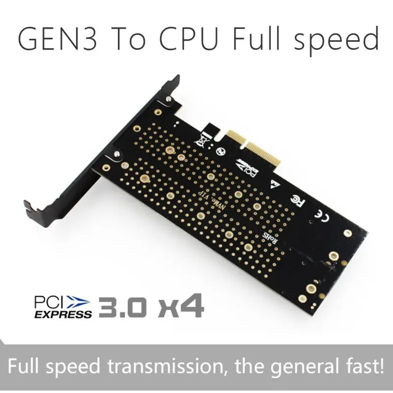 m 2 nvme адаптер ngff для pcie3 0 ssd dual add on card sata3 с охлаж