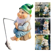 garden gnome statue hand painted figurine fishing gnomes dwarf sculpture for patio lawn yard decoration outdoor ornaments