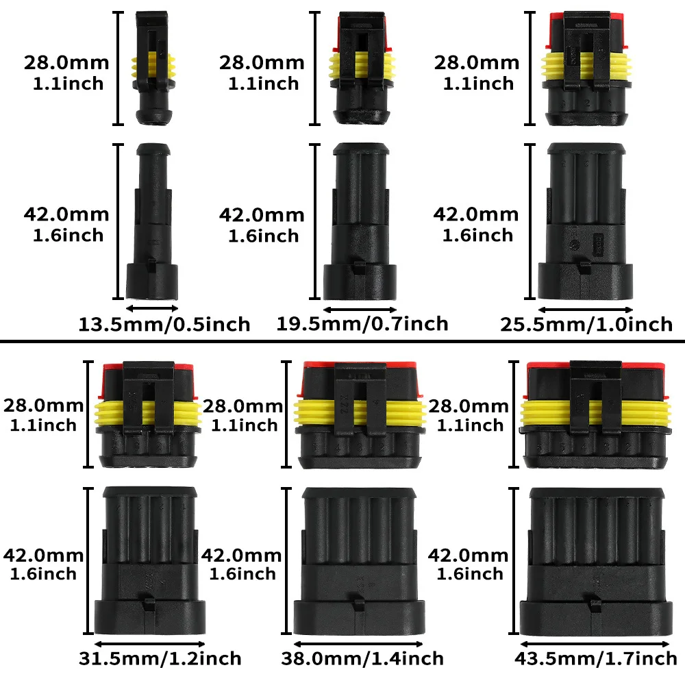 254/622 шт Электрический провод разъем автомобильный Водонепроницаемый 1/2/3/4