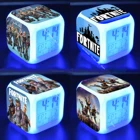 Будильник Fortnite, светодиодные цифровые часы, 7 цветов, меняющий светильник, светящийся ночью, настольные часы для детей, подарок на день рождения