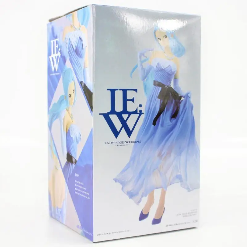 

One Piece Anime Series Nefeltari Vivi Sexy White Blue Wedding Dress Standing Posture Model Toy Pvc Decoration Figure Kids Gift