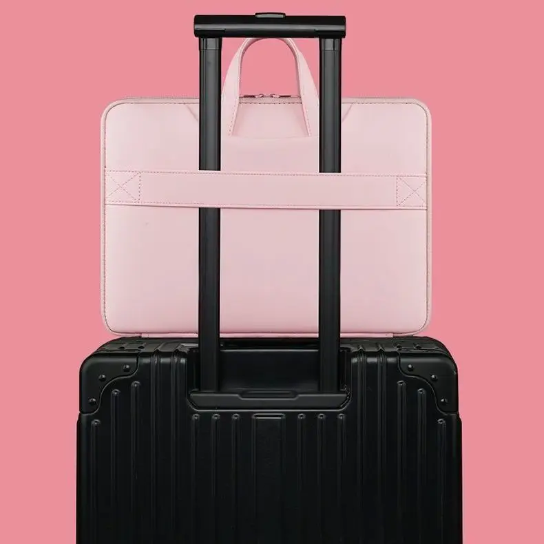 strawberry bear laptop bag sleeve case shoulder handbag notebook pouch briefcases for 13 14 15 15 6 inch macbook air pro huawei free global shipping