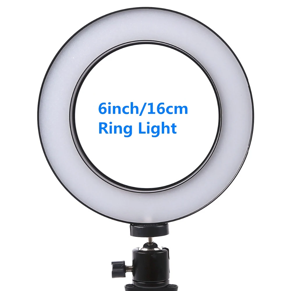 Светодиодный кольцевой светильник для селфи фотосъемки с регулируемой яркостью