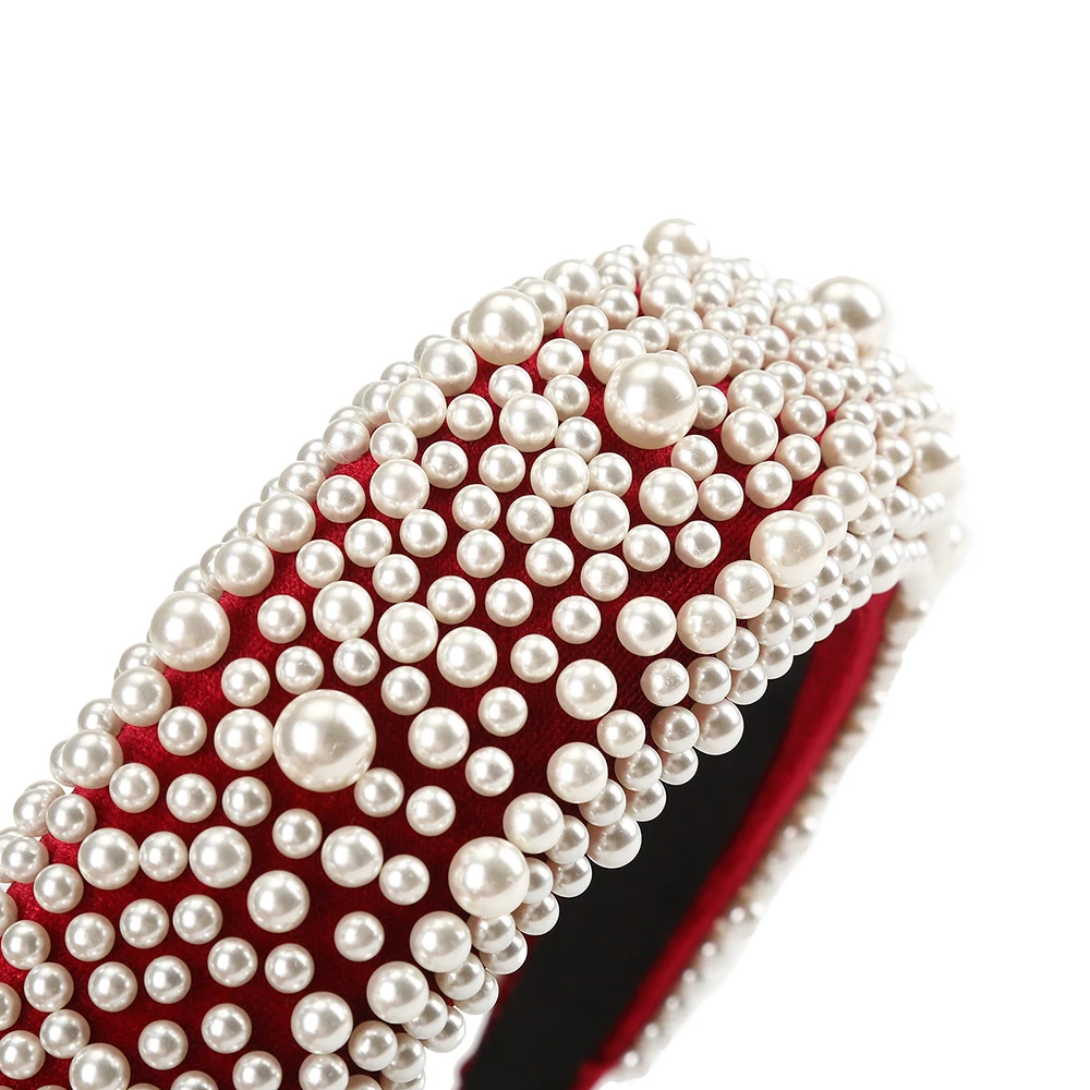 MOLANS Pearl Padded Sponge Vintage Hair Hoop Fashion Elegant Hair Band Women Headband Hair Accessories Headwear New