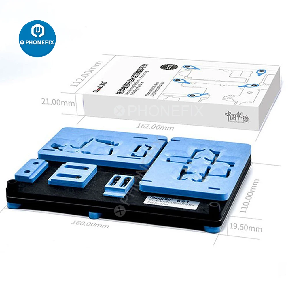 

Qianli ToolPlus 6 in 1 Universal PCB Board Holder Fixture for iPhone X/XS/XSMAX/11/11ProMax Motherboard Desoldering Repair