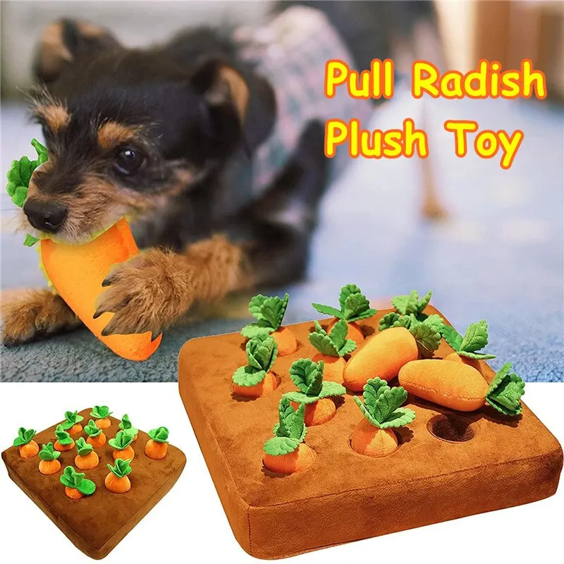 

Pet Dog Carrot Plush Toy Pet Molars Toy Pull Radish Plush Toy Cat or Dog Interactive Toys 3.78x13.78in Crystal Super Soft Fabric
