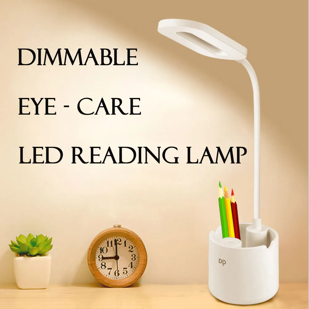 Перезаряжаемый светильник для чтения, настольная лампа с регулируемой яркостью, USB-светильник для книги, прикроватная лампа для спальни, Де... от AliExpress WW