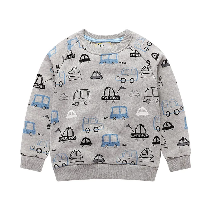 

New Autumn Sweatshirts Baby Boys Cartoon Shirts Excavator Print Cotton Fashion Clothing Long Sleeve Boys Tops