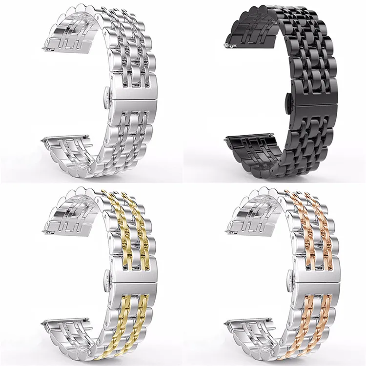 Нержавеющая сталь браслет 20 мм/22 мм длина браслета для samsung gearS3/S2 классический Forntier Galaxy Watch 46 мм 42 мм полосы/Активный 40 мм ремешок