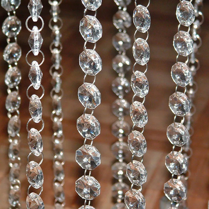 Ventana de cristal acr&iacute;lico transparente, decoraci&oacute;n de fiesta de Navidad, guirnalda, cortina colgante, decoraci&oacute;n rom&aacute;ntica de boda, 10m-0