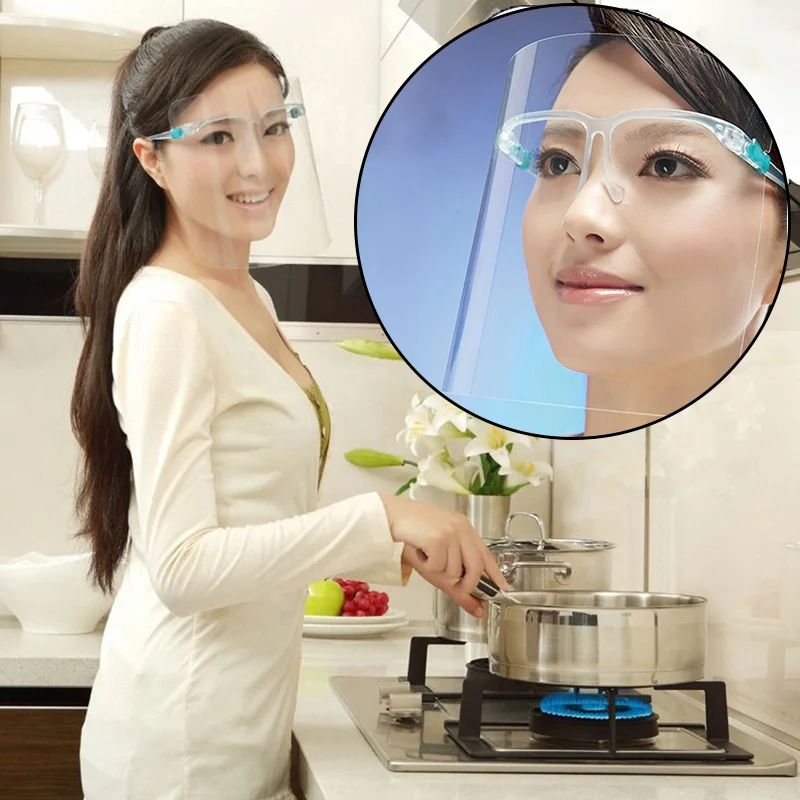 

Faceshield Transparent Full Face Cover Safety Protective Film Tool Anti-oil Anti-fog Kitchen Outside Use
