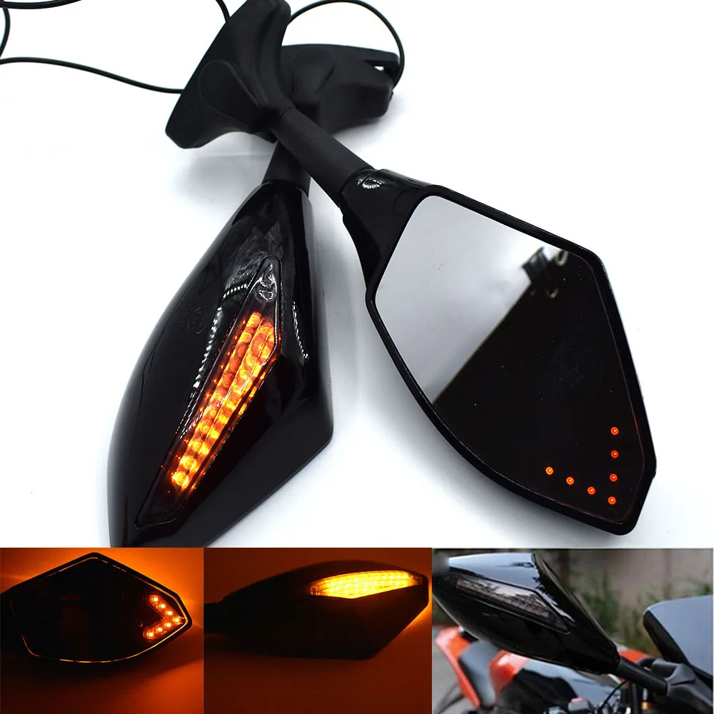 

Universal Motorcycle Rear View Side Wing Mirrors w/ LED Turn Signal Light FOR BMW S1000RR HP4 F800GS F800R F800GT F800ST F800S
