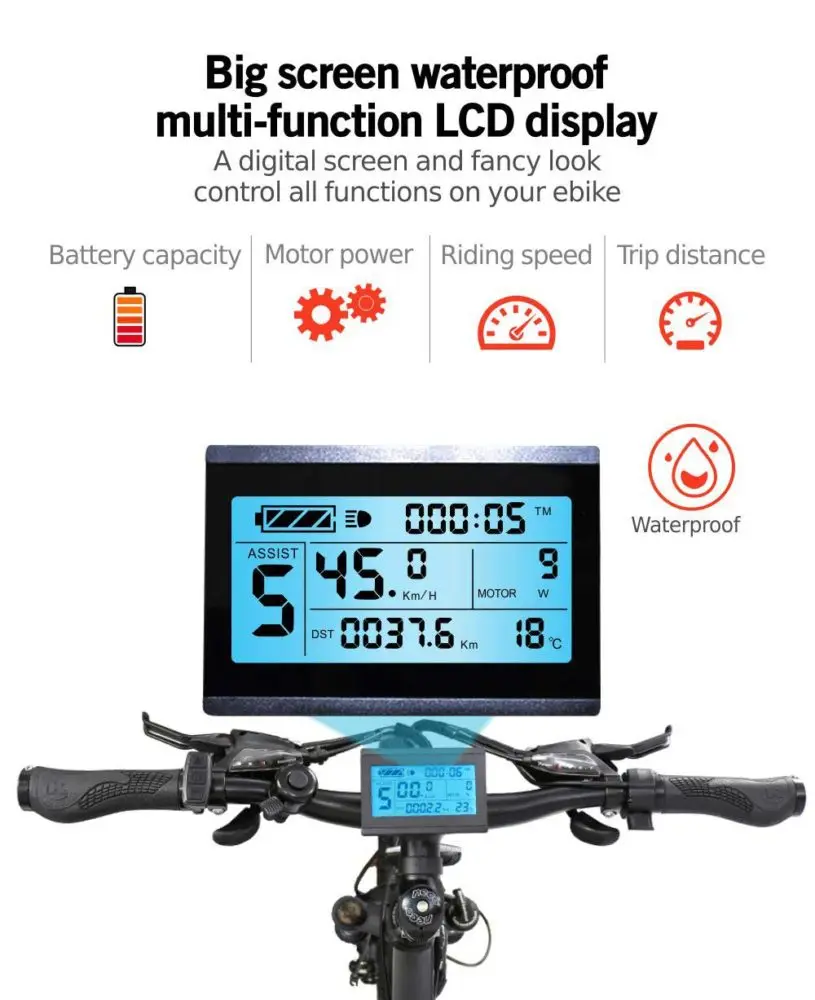 Bestellen HOTEBIKE Elektrische Fahrrad 48v 750W Strand Schnee Fett Reifen Elektrische Fahrrad Mit Disc Bremse 26*4,0 Zoll (A6AH26F)