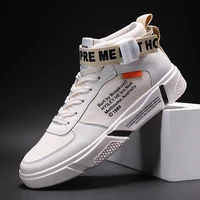 Men Canvas Sneaker Comfortable Skateboarding Shoes Flats Casual Red White Black High Top Breathable Walking Shoe Plus Large Size