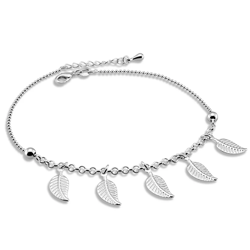 Браслеты на ногу женские из стерлингового серебра 925 пробы анклеты в лаконичном