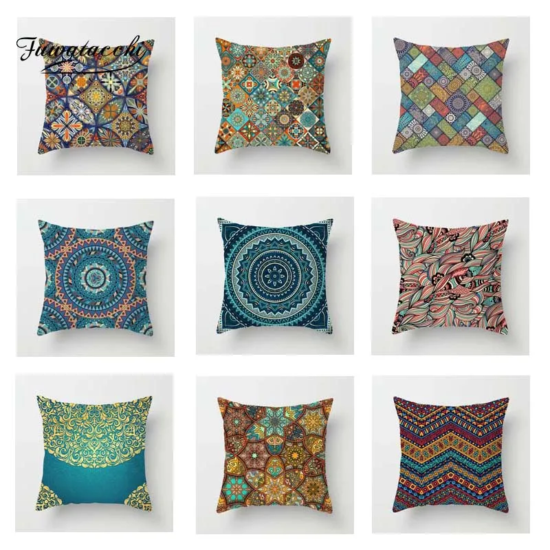 Простой геометрический чехол Fuwatacchi для подушки мягкий декоративный диванной с