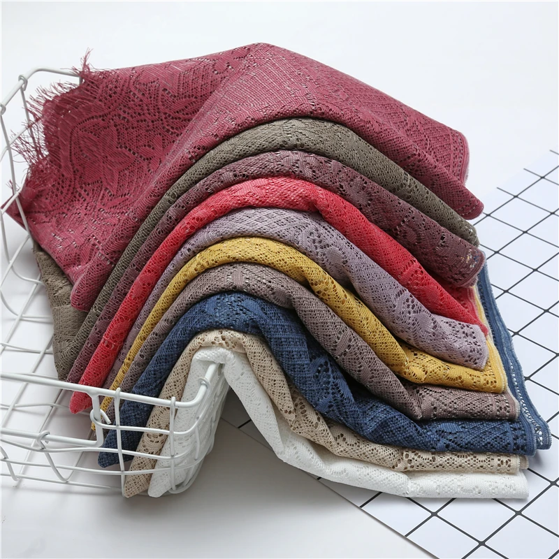 100 шт./лот женский хиджаб шарф фуляр однотонные хлопковые шарфы женские