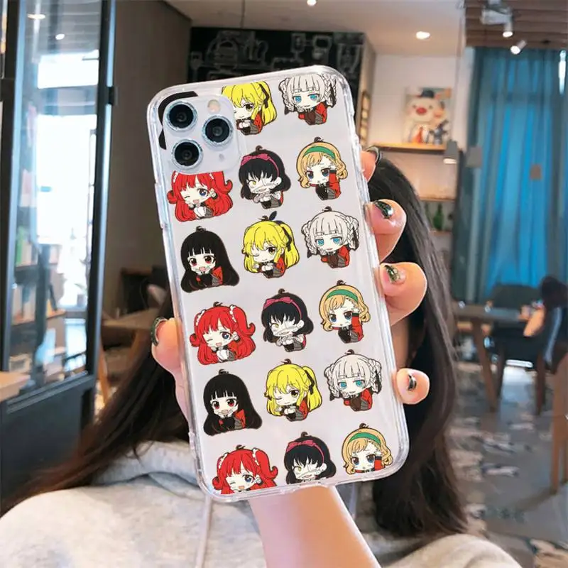 

Anime Kakegurui Jabami Yumeko Phone Case Transparent for iPhone 6 7 8 11 12 s mini pro X XS XR MAX Plus cover funda shell