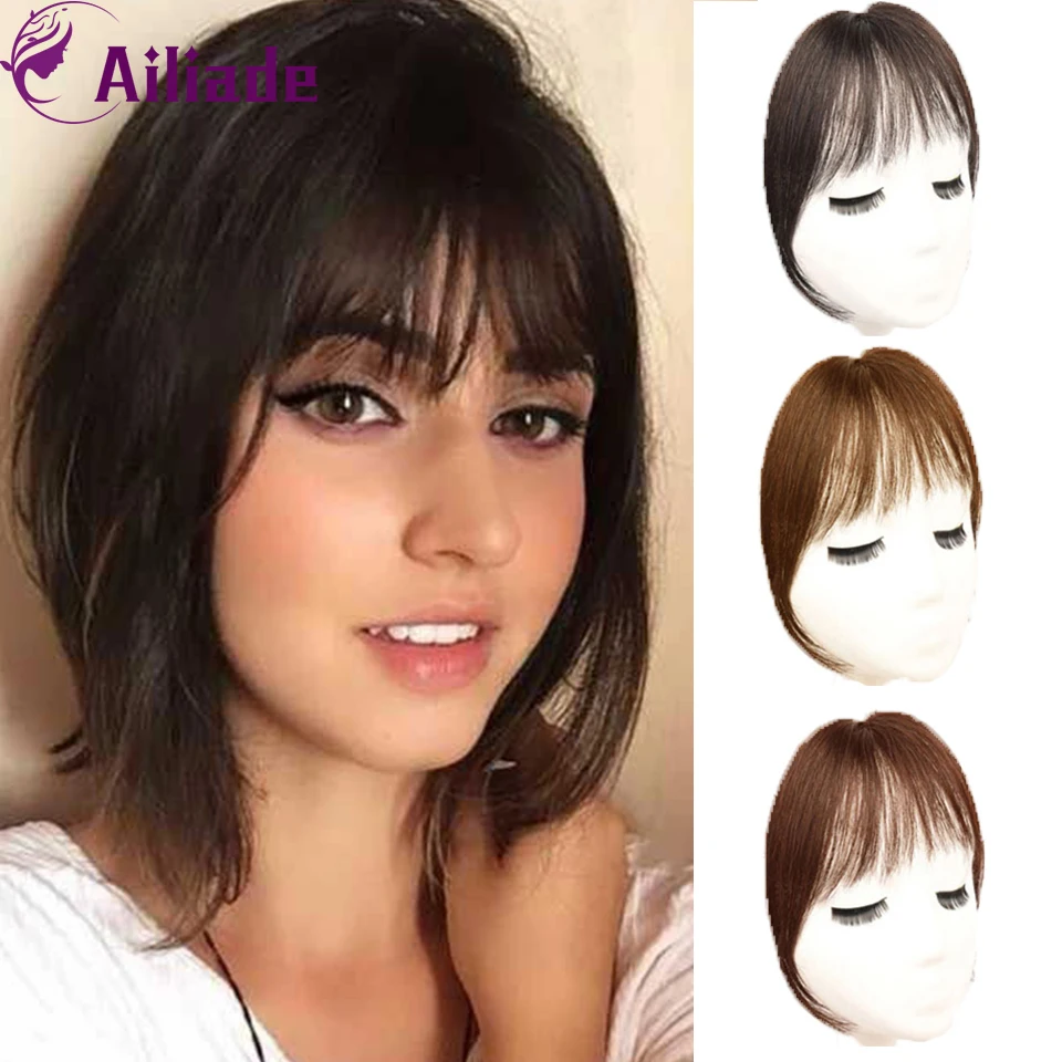 Челка AILIADE с зажимом для волос шиньон французская челка наращивания 100%