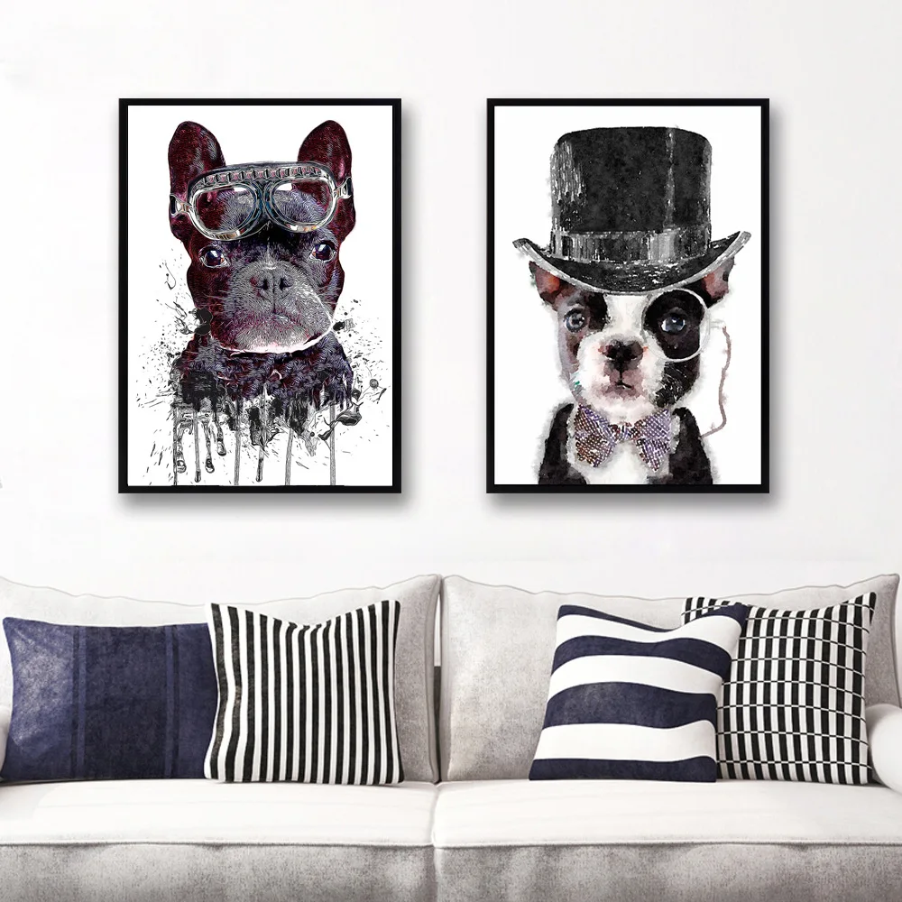 Скандинавский простой крутой джентльмен собака декоративные картины на холсте