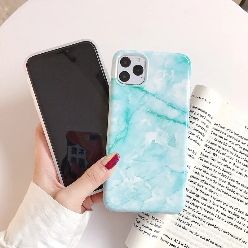 TPU Case For iPhone 11 Pro Marble Design Shockproof Bumper Coques 6s 7 8 Plus X XR XS Max Phone Shell Back Cover | Мобильные