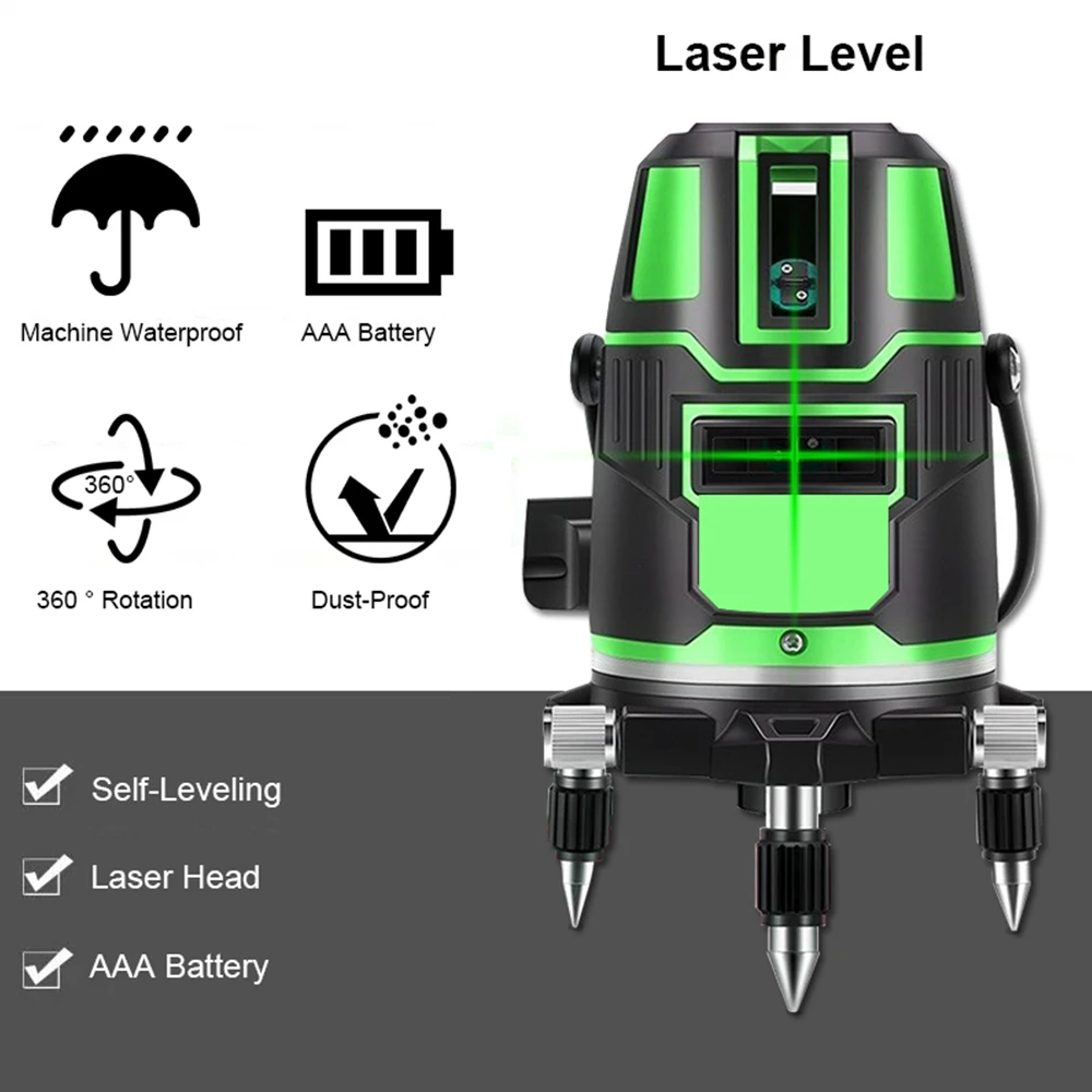 Laser Level Self-Leveling 360 Horizontal Vertical Cross Hot Sale Super Powerful Green Radius Indoor And Outdoor Measure Tool