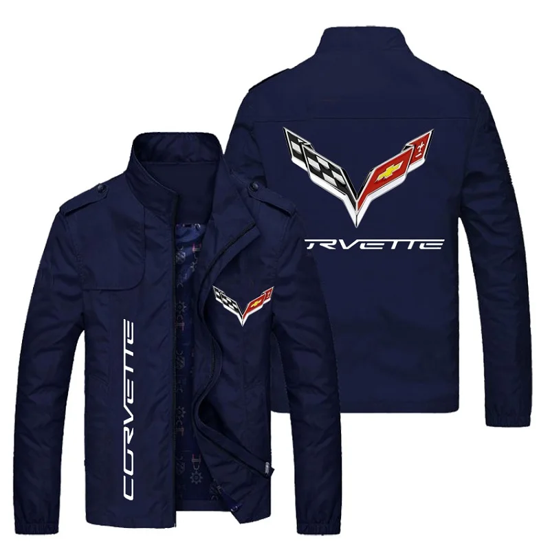 

SprinGand Autumn New Men's Corvette Super Running Print Jacket Men's Casual Hip-Hop Zipper Windbreaker Outdoor Waterproof Jacket