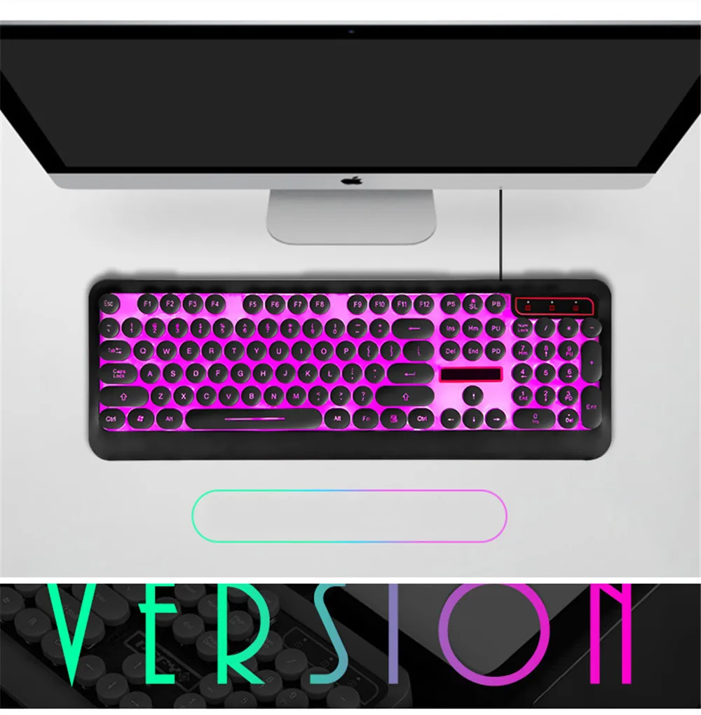 USB Проводная игровая клавиатура RGB Механическая с подсветкой ощущение клавиатуры для Macbook lenovo круглые брелки PC компьютерная клавиатура геймер