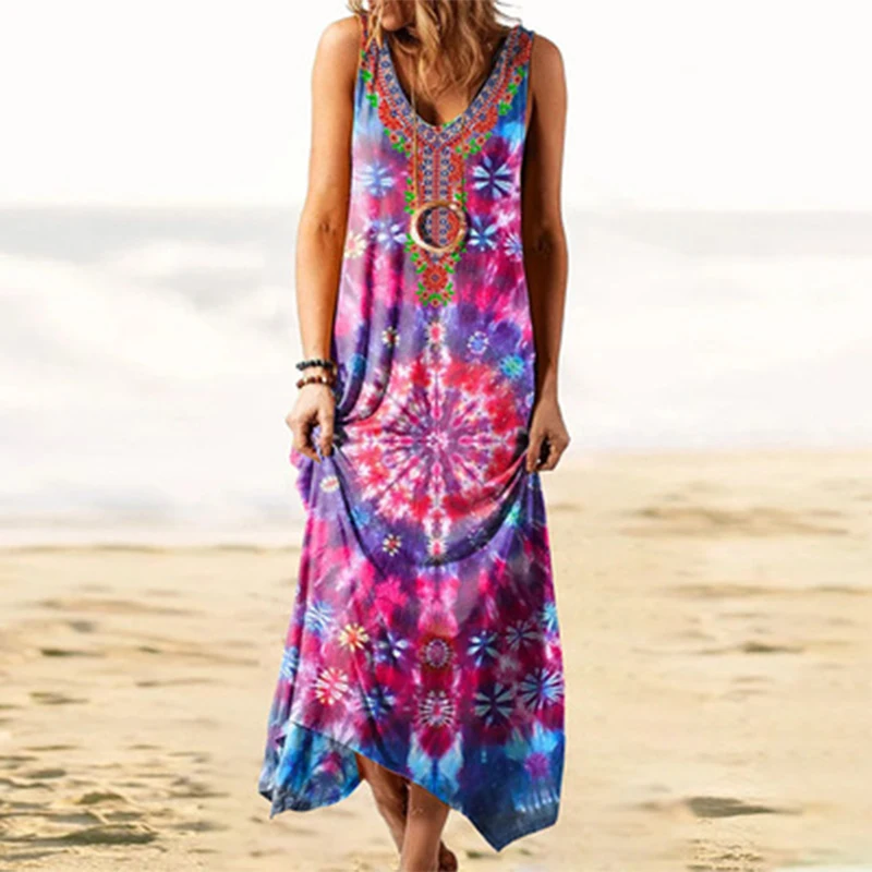 

traf za dress National style loose printed long dress Female ropa mujer roupas femininas kawaii urbano xnwmnz y2k dresses zaraes