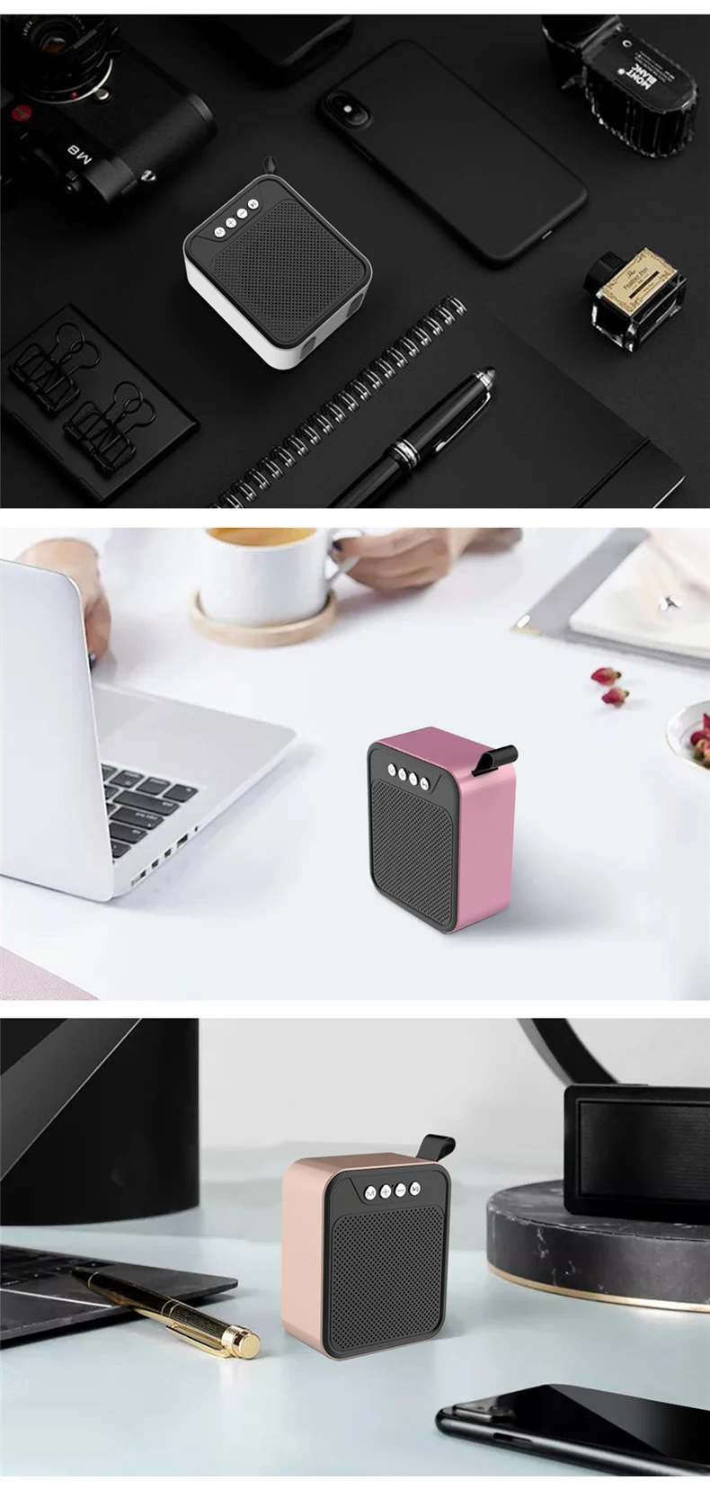 KUSDO Мини Bluetooth динамик портативный беспроводной динамик звуковая система 3D стерео музыка объемный Поддержка Bluetooth, TF карта AUX USB