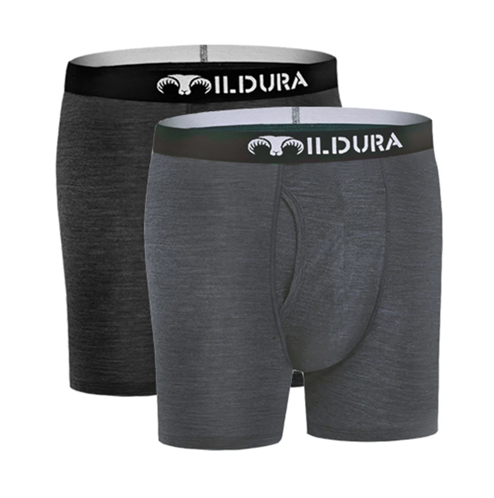 Pack F(Black Gray) Мериносовая шерсть, мужское нижнее белье, мужские боксеры, Трусы из мериносовой шерсти, влагоотводящее дышащее мягкое нижнее белье, размер S-2XL 160 г - Цвет: Pack F(Black Gray)