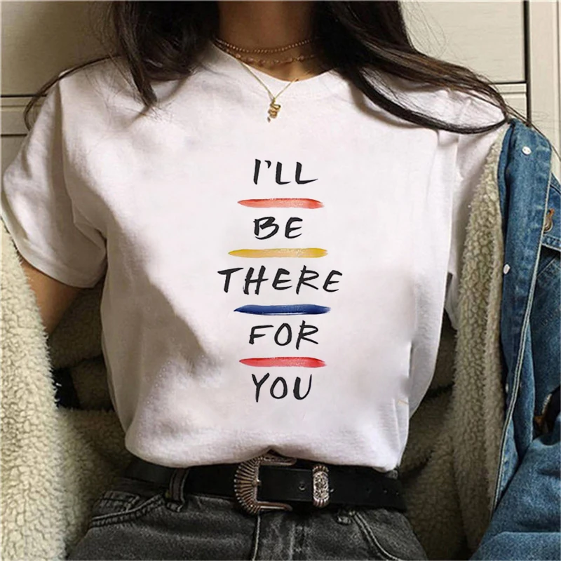 

Oude Vrienden Tv Show Tshirt Vrouwen T-Shirts Tops Femme Kleding Vrouwelijke T-Shirt Harajuku Zomer 90S Tshirt Streetwear T-Shir