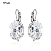 obyb fashion 4 style aaa cz hoop earrings for women silver color crystal girl hoops jewelry gift wholesale brinco bijoux
