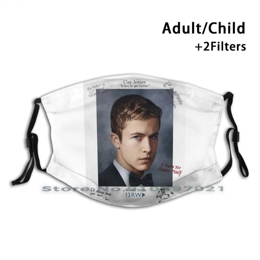 

Глина Jensen-13rw последний сезон моющаяся многоразовая модная маска для рта и лица с фильтрами для детей и взрослых 13 причин почему 13 причин