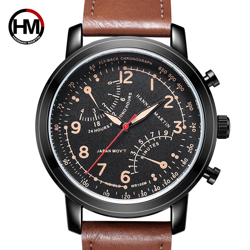Японский механизм Модный Роскошный топ бренд Мужские кварцевые часы Relogio Masculino с