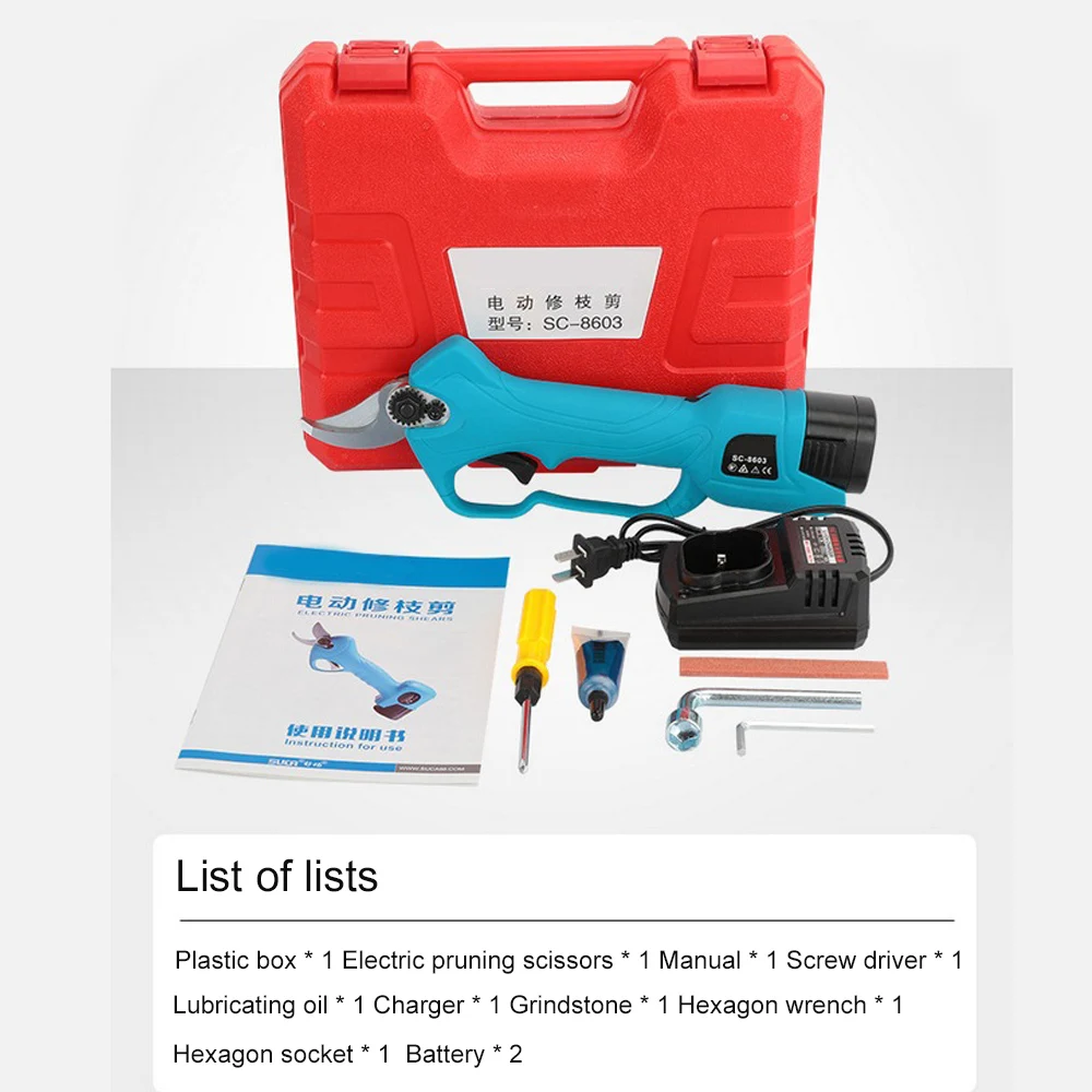 

Cordless Rechargeable Pruning Shears 3 Cm Electric Pruning Shears 2 Electric 1 Rechargeable Lithium Battery Garden Repair Tool