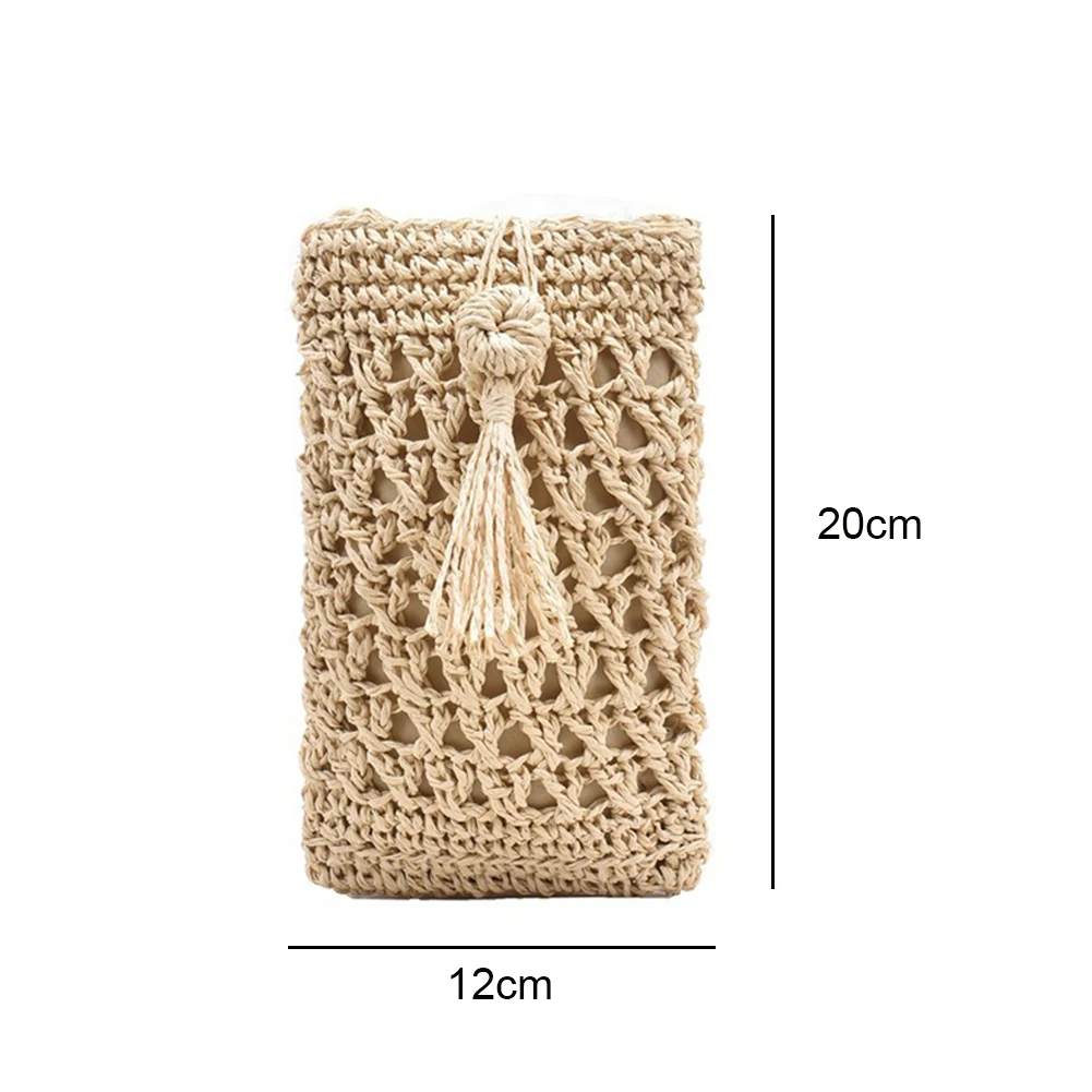 

Women's Bag Vintage Straw Rope Vacation Travel Beach Holiday Woven Small Purse Women Casual Mini Shoulder Crossbody Phone Bag